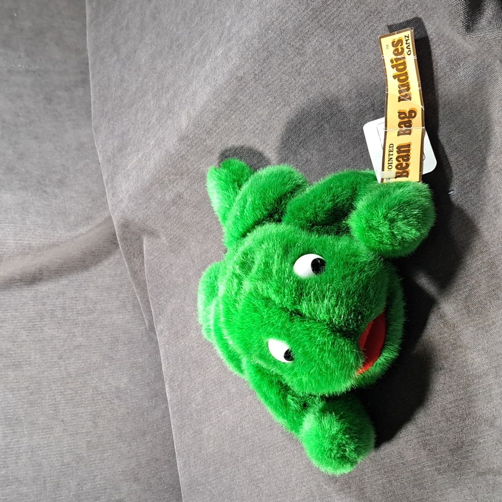 Ganz The Heritage Collection Jointed Bean Bag Buddies Green Frog Plush NWT 10"